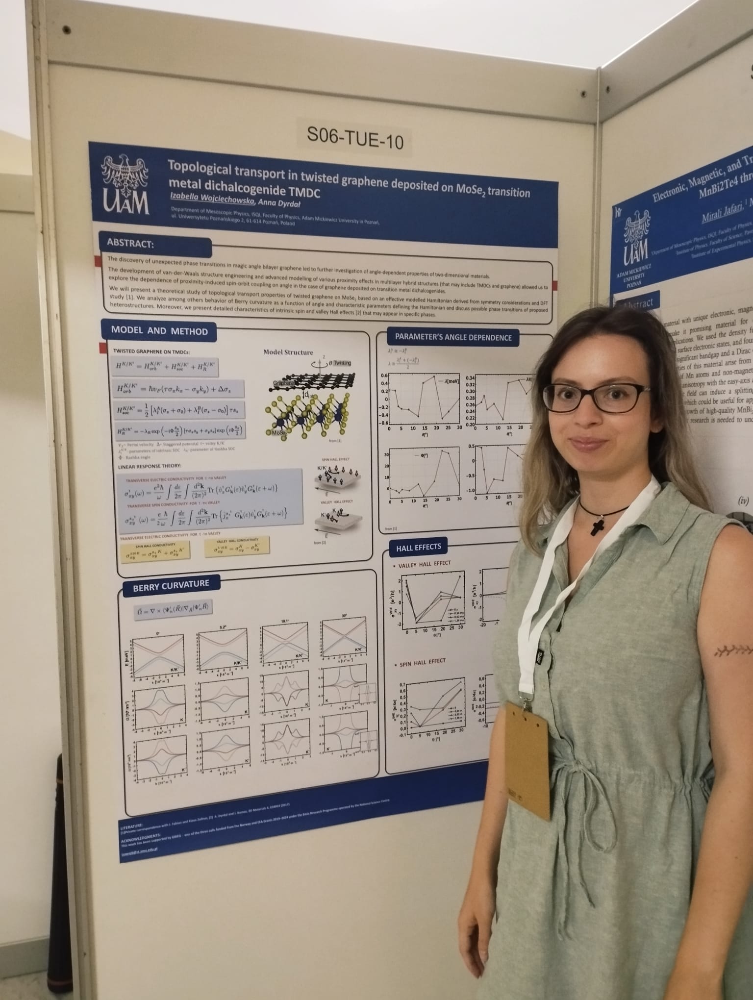 Iza in front of his poster